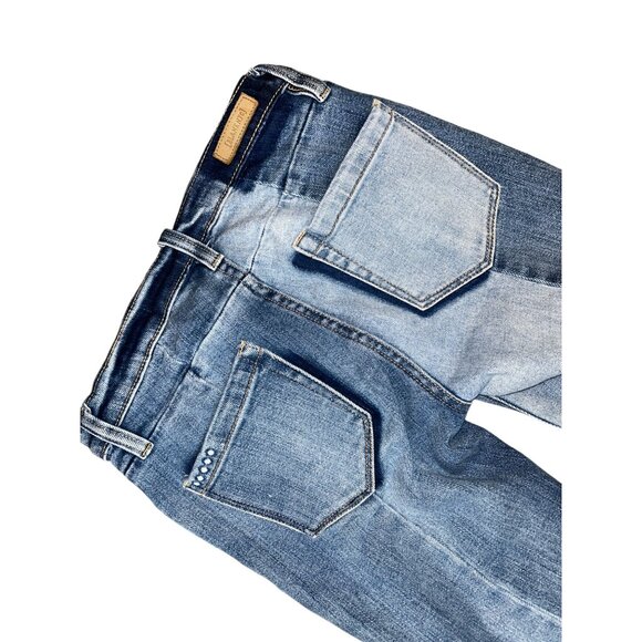 Blank NYC WomensThe Reade Crop Patchwork Raw Hem Jeans Size 25 - Picture 4 of 5